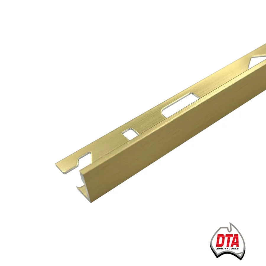 Aluminium L-Shape Angle 3m x 8mm Brushed Gold
