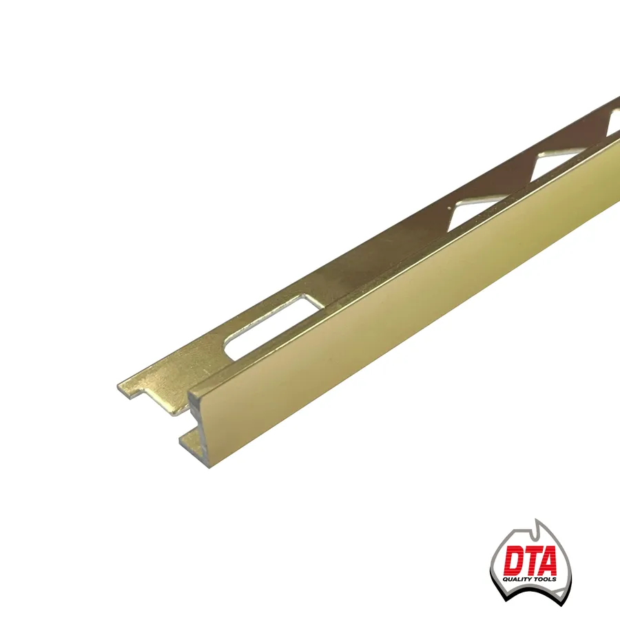 DTA aluminium L-shape angle, bright gold