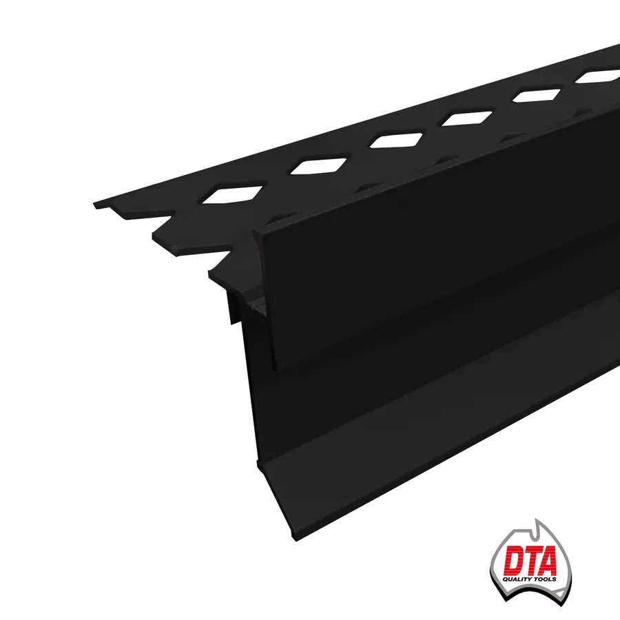 Aluminium Balcony Trim Weep Hole 3m x 10mm Gloss Black
