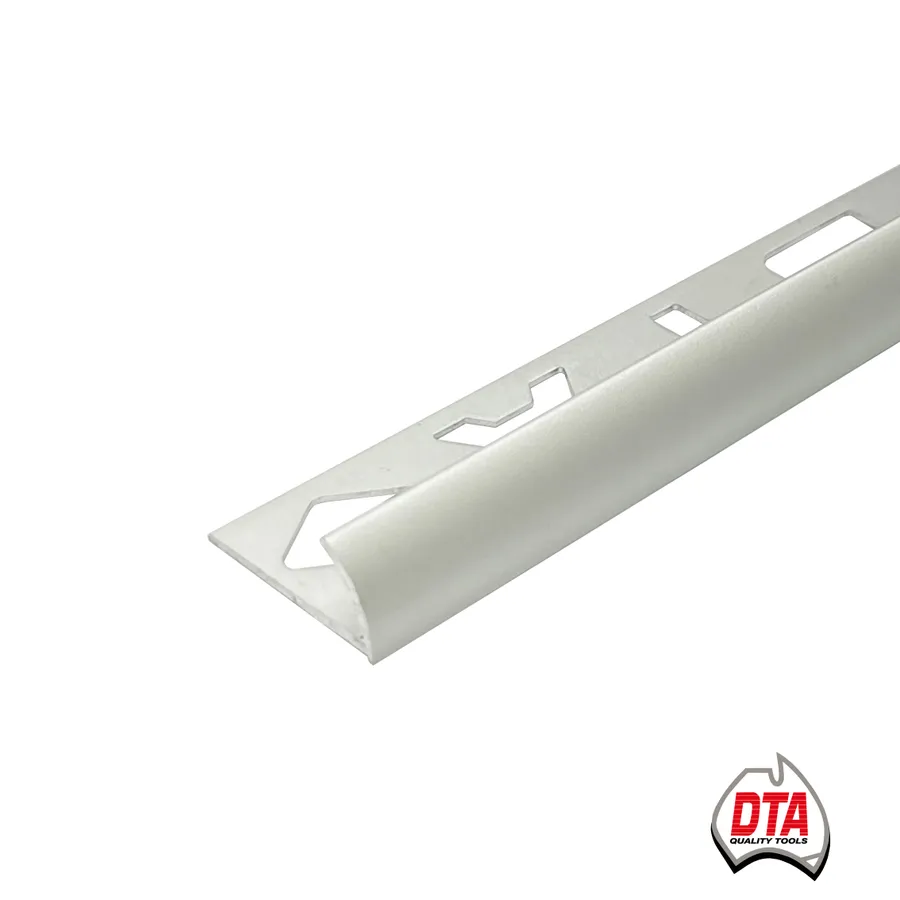 Aluminium Round Edge 3m x 8mm Matt Silver