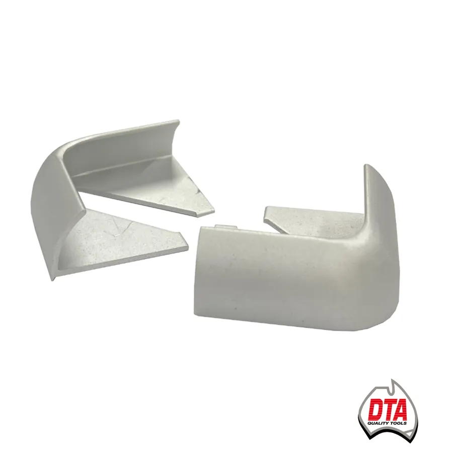 Corner Piece Round Edge 8mm Matt Silver (2 pcs)