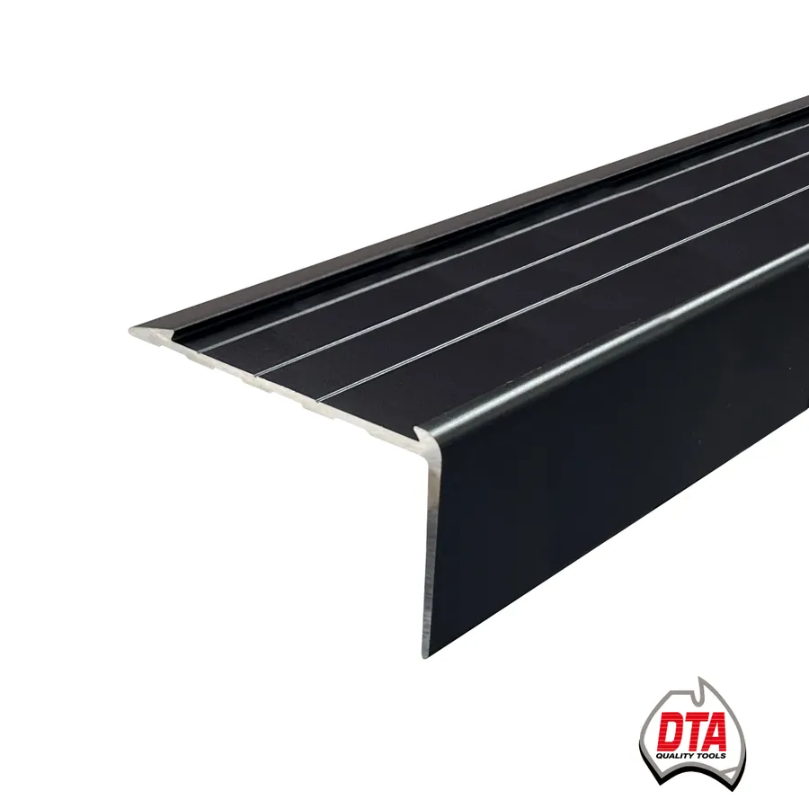 Stair Nosing Long Riser 3.66m x 67mm Matt Black Use with 50mm Insert