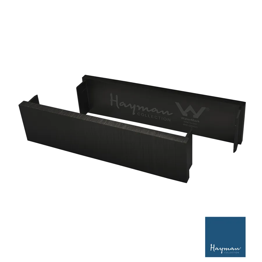 26mm Aluminium Drain End Caps (2pc) 4.6mm Thick Brushed Black