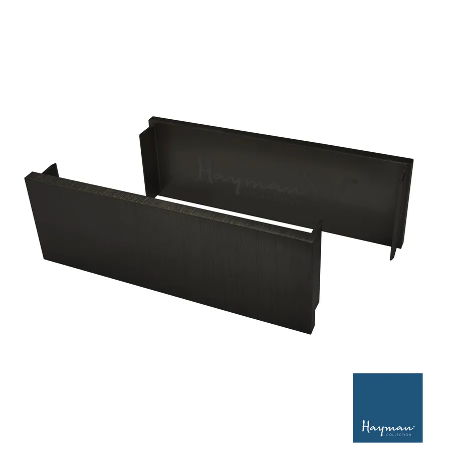 35mm Aluminium Drain End Caps (2pc) 4.6mm Thick Brushed Black