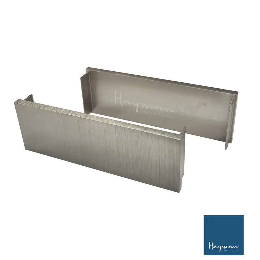 35mm Aluminium Drain End Caps (2pc) 4.6mm Thick Brushed Nickel