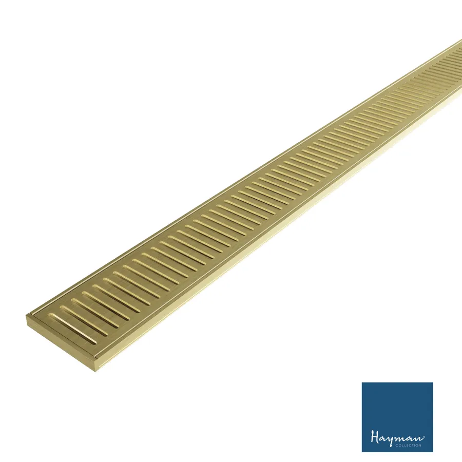 Hayman Aluminium Grate Drain 3m x 100mm x 14mm Brushed Gold