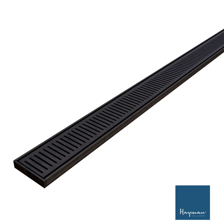 Hayman Aluminium Grate Drain 3m x 100mm x 21mm Brushed Black