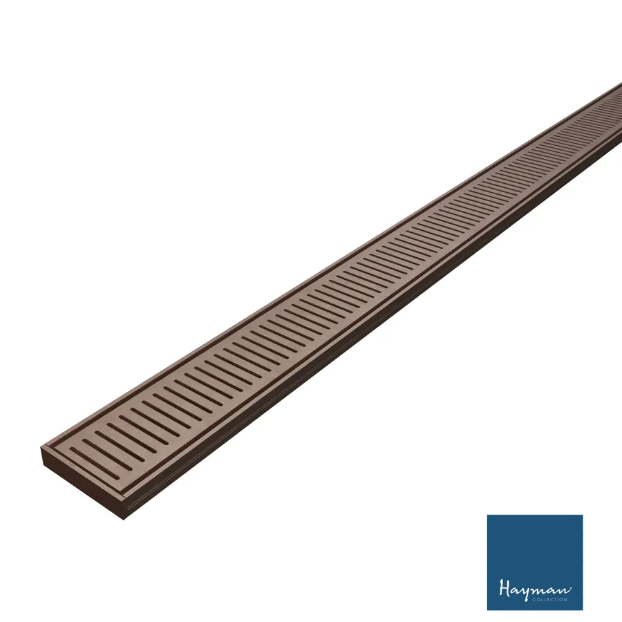 Hayman Aluminium Grate Drain 3m x 100mm x 21mm Brushed Copper