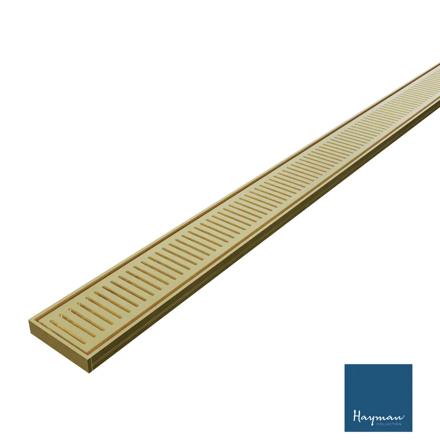 Hayman Aluminium Grate Drain 3m x 100mm x 21mm Brushed Gold
