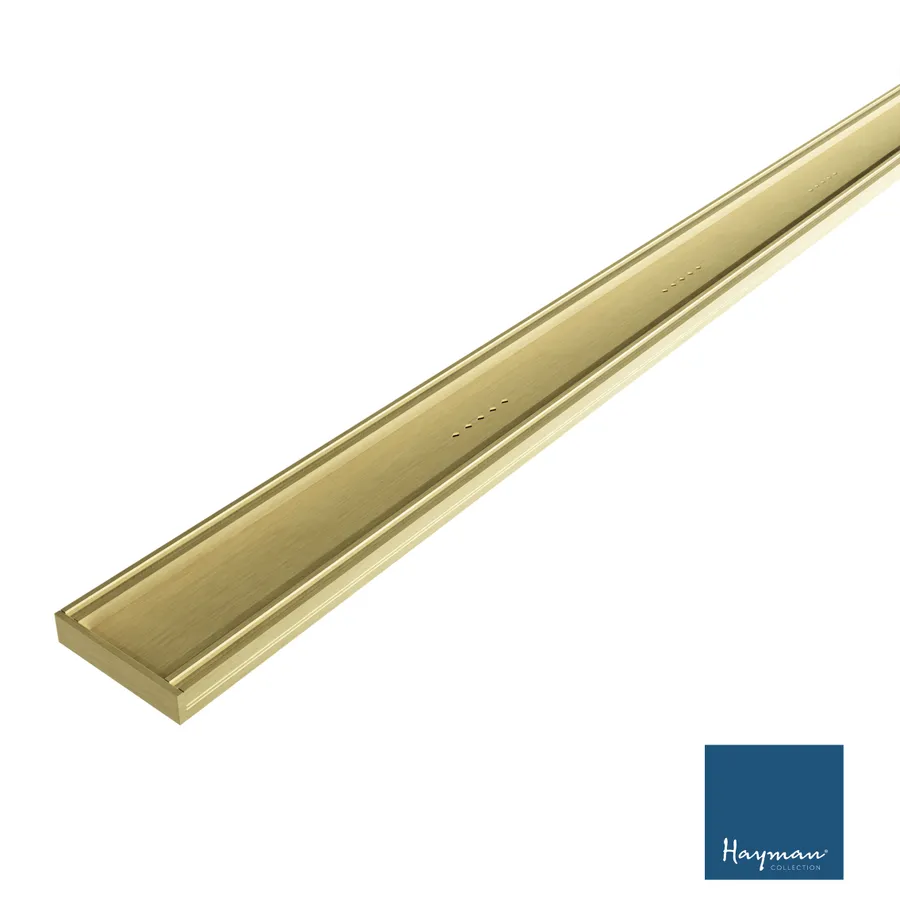 Hayman Aluminium Tile in Drain 3m x 100mm x 21mm Brushed Gold