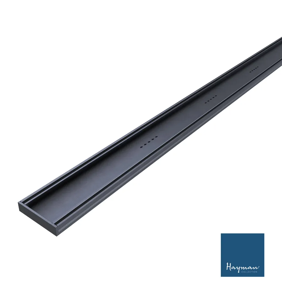 Hayman Aluminium Tile in Drain 3m x 100mm x 21mm Brushed Gunmetal