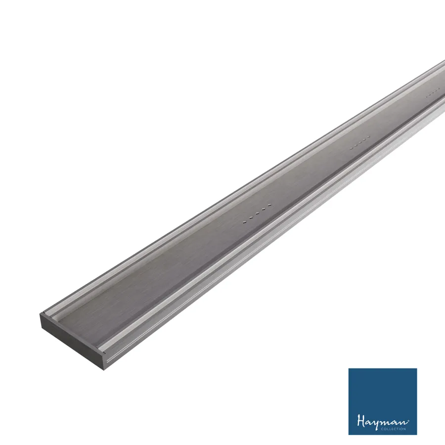 Hayman Aluminium Tile in Drain 3m x 100mm x 21mm Brushed Nickel