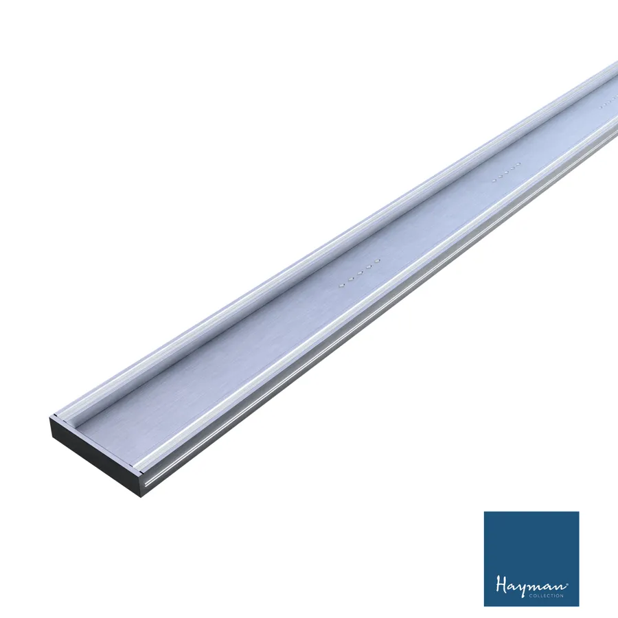 Hayman Aluminium Tile in Drain 3m x 100mm x 21mm Brushed Silver
