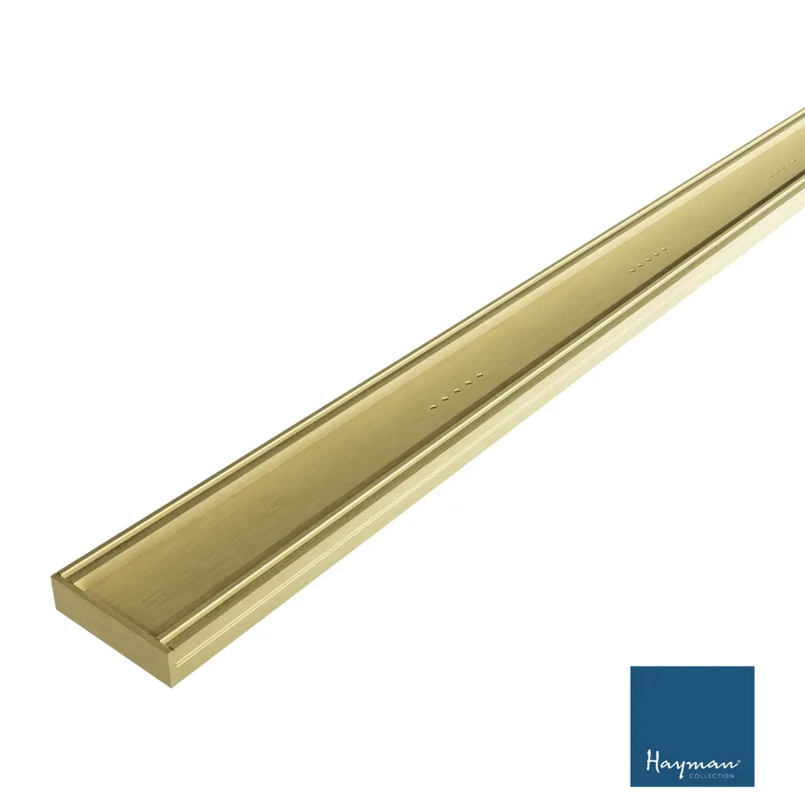 Hayman Aluminium Tile in Drain 3m x 100mm x 26mm Brushed Gold