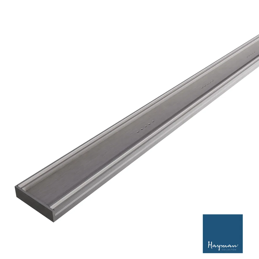 Hayman Aluminium Tile in Drain 3m x 100mm x 26mm Brushed Nickel