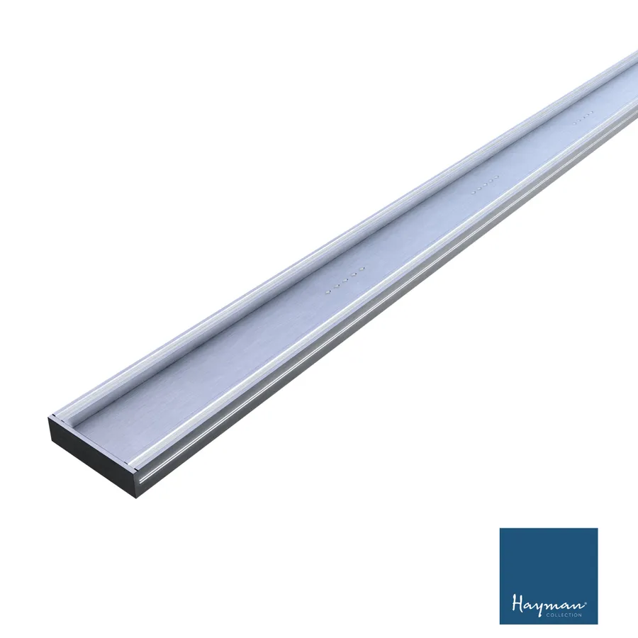 Hayman Aluminium Tile in Drain 3m x 100mm x 26mm Brushed Silver