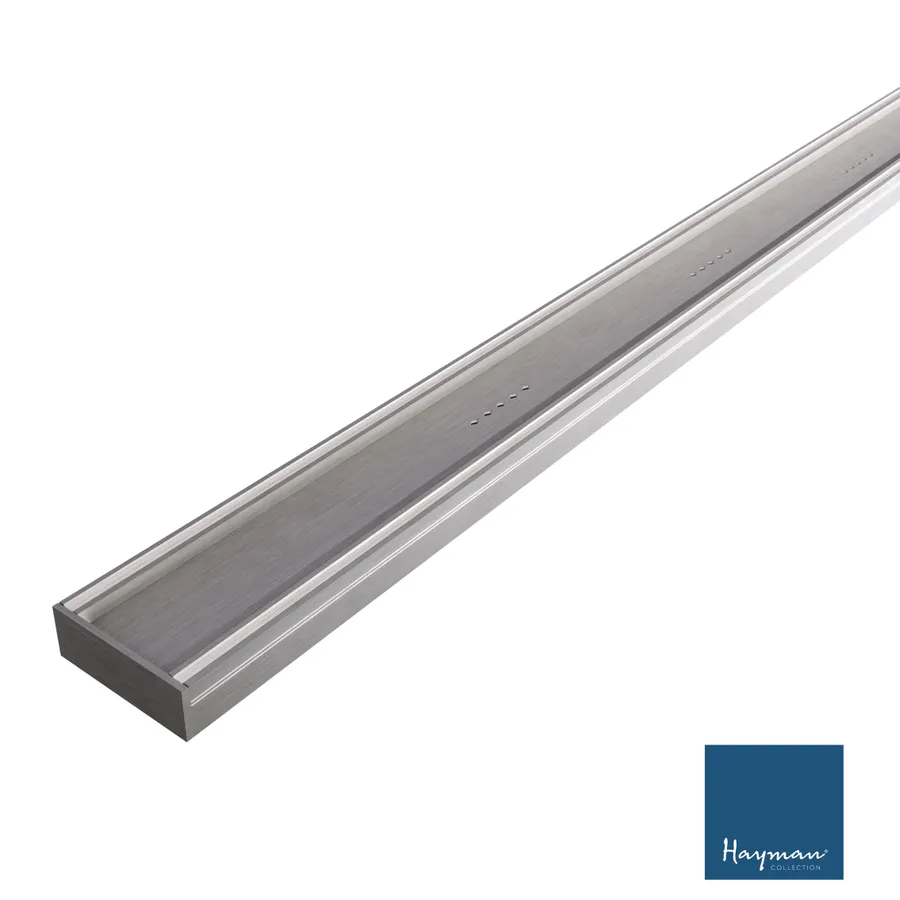 Hayman Aluminium Tile in Drain 3m x 100mm x 35mm Brushed Nickel