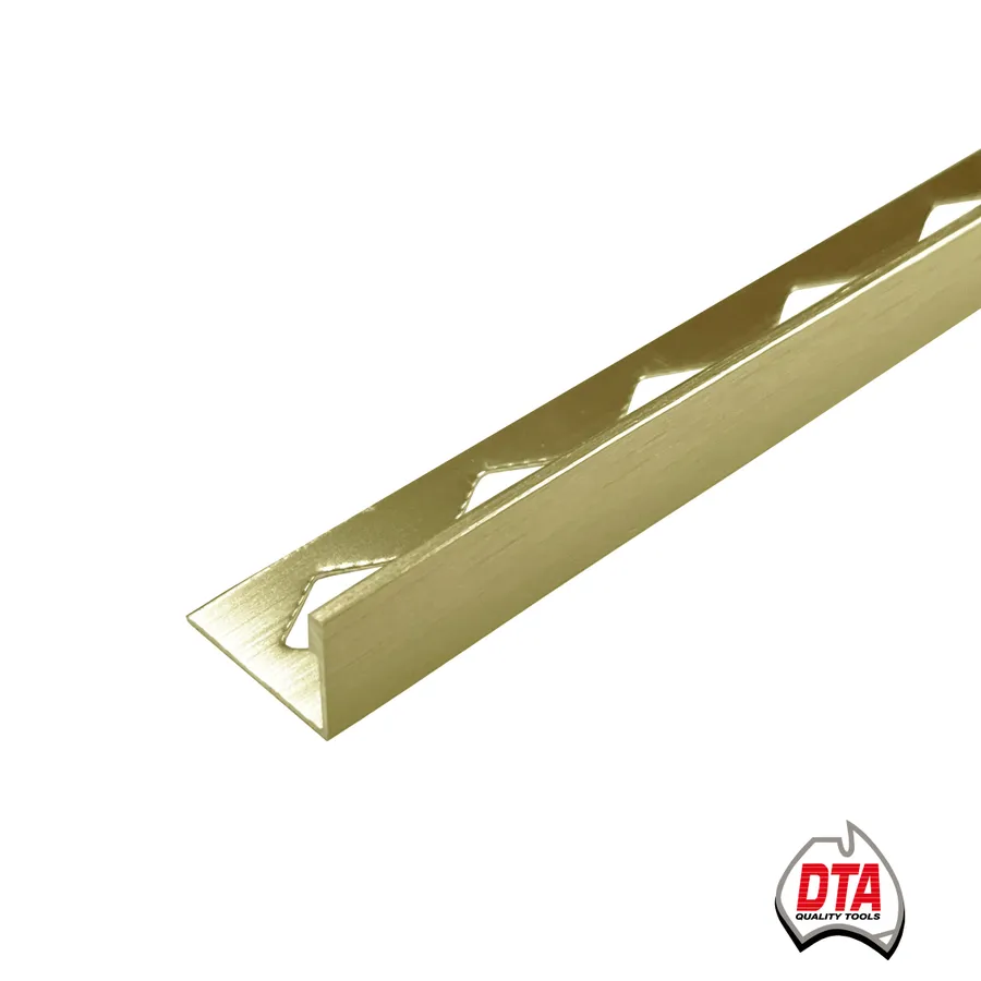 Aluminium Spectrim L-Shape Angle 3m x 8mm Brushed Gold