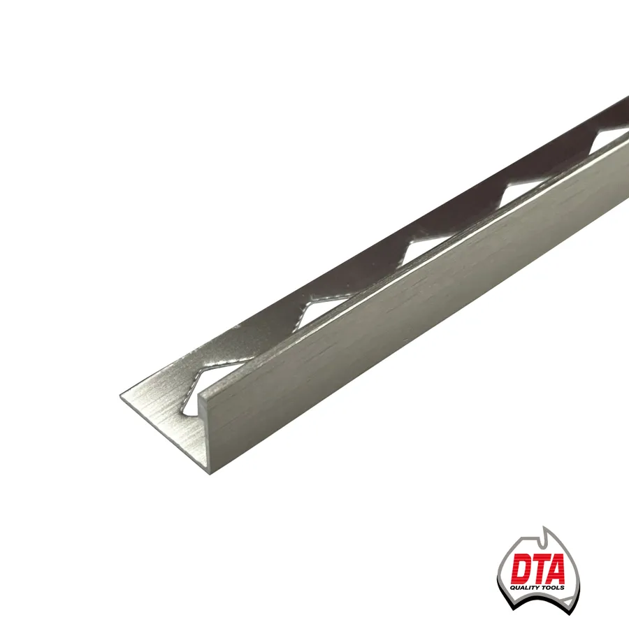 Aluminium Spectrim L-Shape Angle 3m x 8mm Brushed Nickel