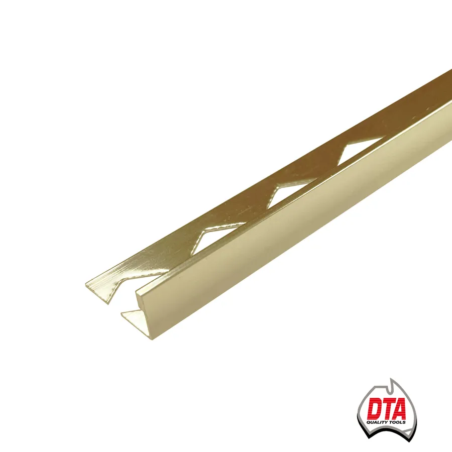 Aluminium Spectrim L-Shape Angle 3m x 8mm Bright Gold