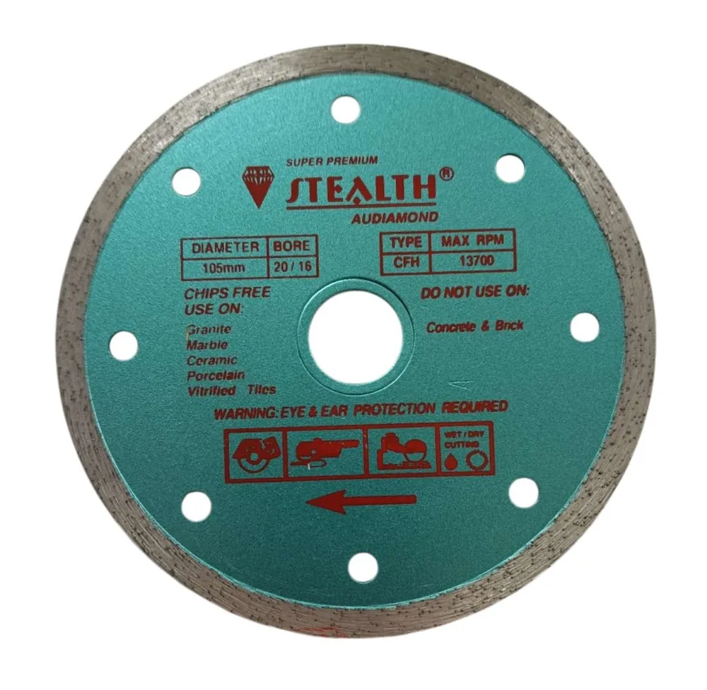 4"/105mm Continuous Rim Diamond Cutting Blade