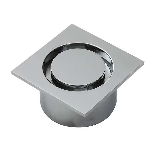 75mm Square Screw On Chrome Casting Brass Floor Drain
