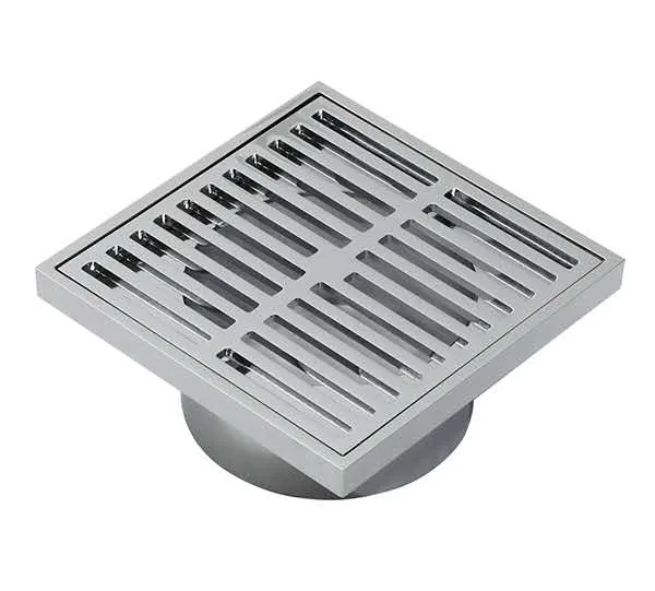 75mm Square Strips Brush Nickel Casting Brass Floor Drain