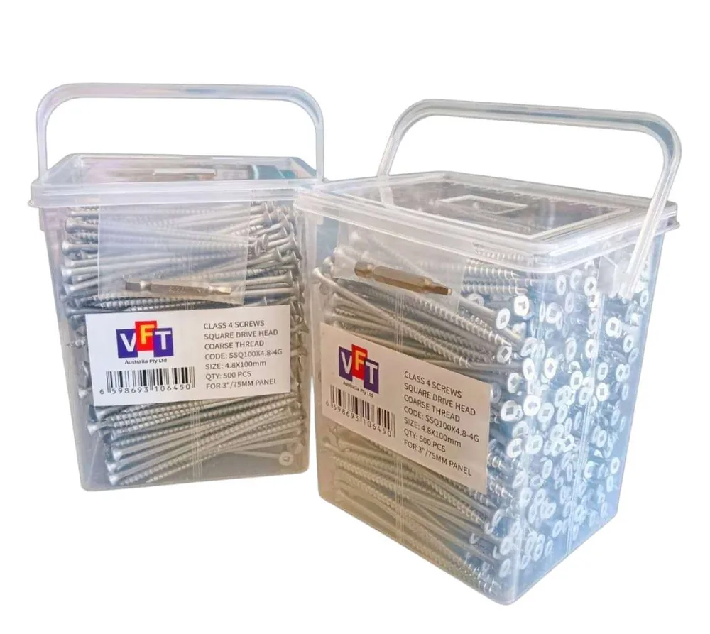 100mm Class 4 Rendering Screws - Square drive head