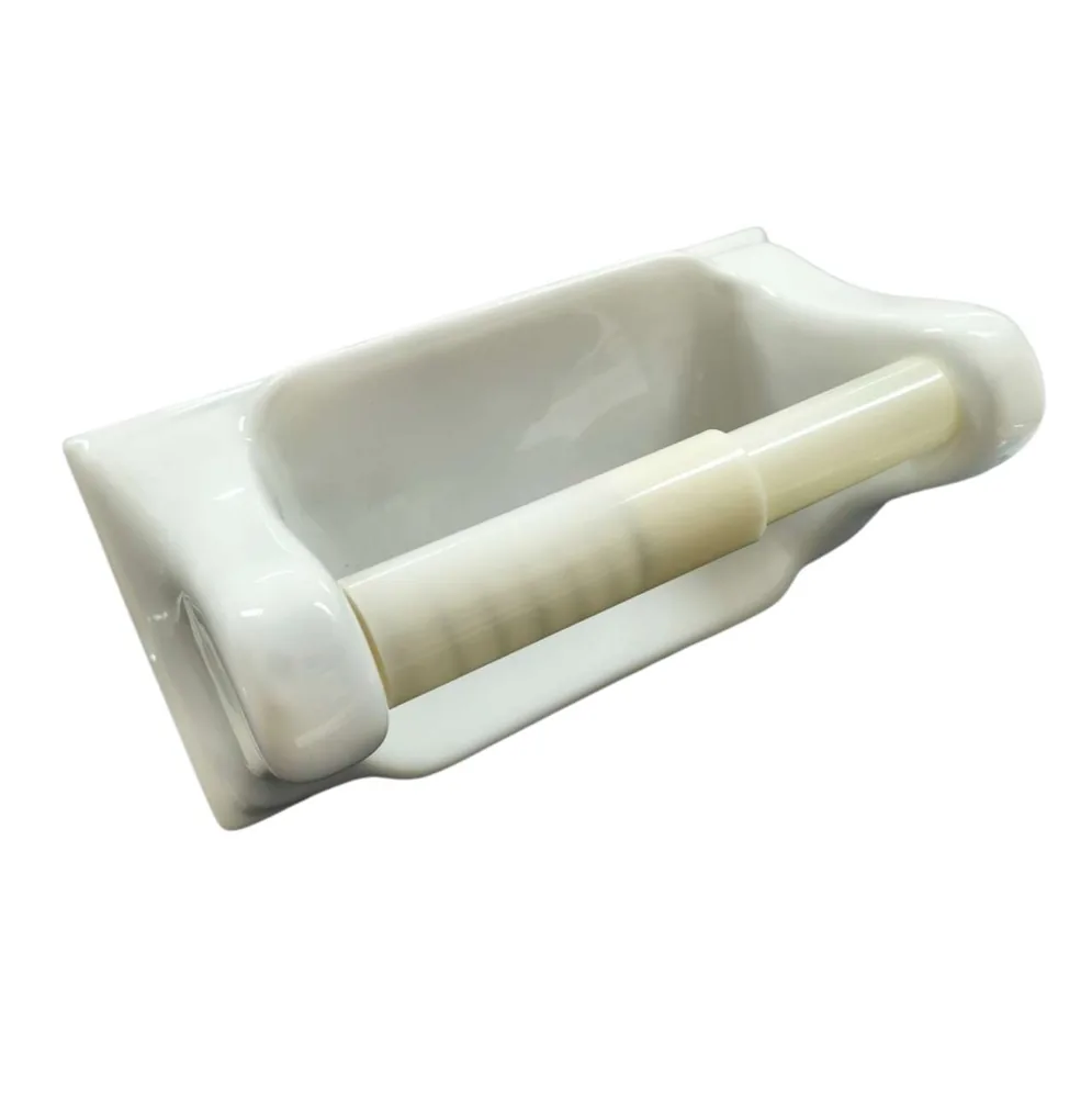 100*200mm Ceramic Toilette Paper Roll Holder White
