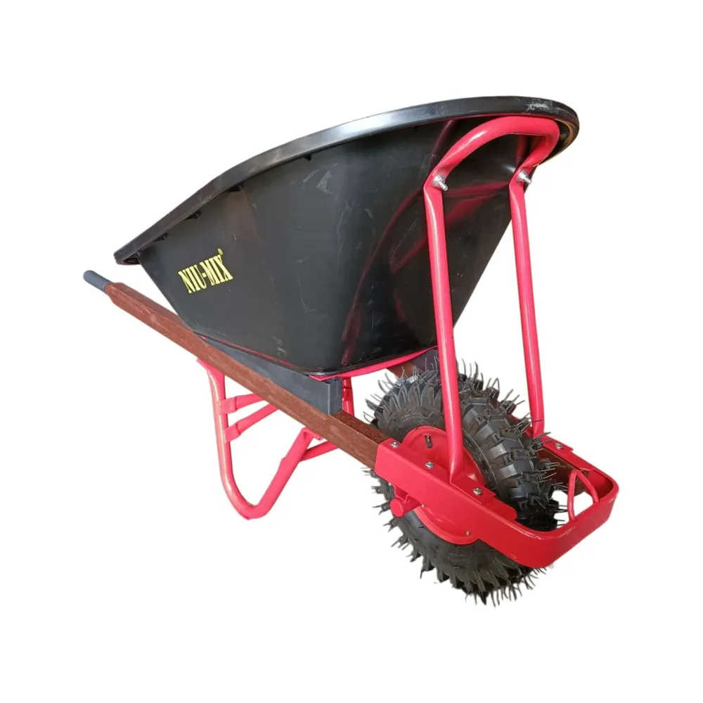 200Kg Poly Tray Timber Handle Wheelbarrow/Chunky Wheel