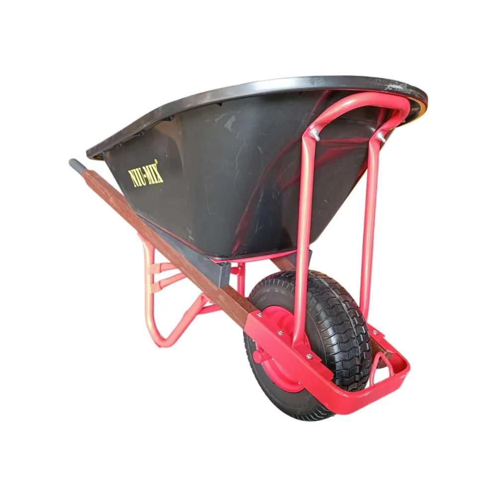 200Kg Poly Tray Timber Handle Wheelbarrow