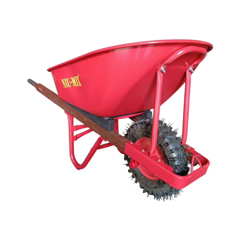 250Kg Steel Tray Timber Handle Wheelbarrow/Chunky Wheel